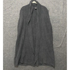N Natori‎ Waterfall Cardigan Sweater Womens XL Gray Longline Sleeveless Plush